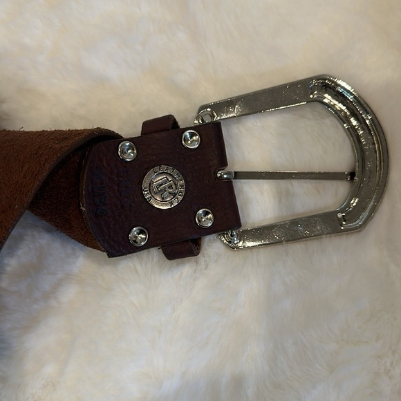 Leatherock Brown Leather Studded Crystal Embellished Belt SzM - Picture 9 of 16